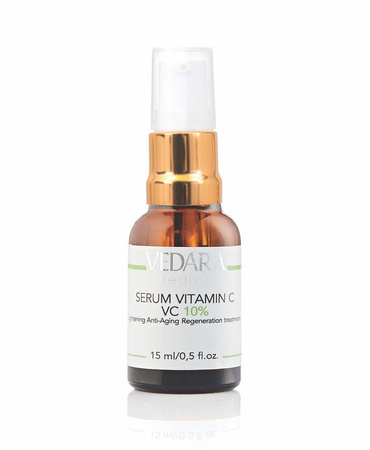 Serum z witaminą C - VC 10% - do cery suchej i dojrzałej, tłustej, trądzikowej, wrażliwej, naczyniowej, z przebarwieniami 15 ml ( M008 ) Vedara Medical